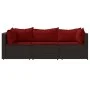3-piece garden furniture set and brown synthetic rattan cushions by vidaXL, Outdoor sofas - Ref: Foro24-319814, Price: 246,22...
