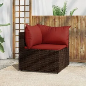 Sofá de esquina de jardín con cojines ratán sintético marrón by vidaXL, Outdoor sofas - Ref: Foro24-319809, Price: 74,17 €, D...