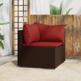 Sofá de esquina de jardín con cojines ratán sintético marrón by vidaXL, Outdoor sofas - Ref: Foro24-319809, Price: 75,12 €, D...