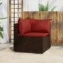 Sofá de esquina de jardín con cojines ratán sintético marrón von vidaXL, Outdoor-Sofas - Ref: Foro24-319809, Preis: 74,17 €, ...