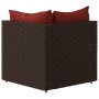 Sofá de esquina de jardín con cojines ratán sintético marrón von vidaXL, Outdoor-Sofas - Ref: Foro24-319809, Preis: 75,12 €, ...