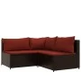 3-piece garden furniture set and brown synthetic rattan cushions by vidaXL, Outdoor sofas - Ref: Foro24-319812, Price: 263,44...