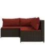 3-piece garden furniture set and brown synthetic rattan cushions by vidaXL, Outdoor sofas - Ref: Foro24-319812, Price: 263,44...