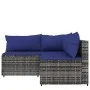 3-teiliges Gartenmöbel-Set und graue synthetische Rattankissen von vidaXL, Outdoor-Sofas - Ref: Foro24-319844, Preis: 205,63 ...