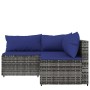 3-teiliges Gartenmöbel-Set und graue synthetische Rattankissen von vidaXL, Outdoor-Sofas - Ref: Foro24-319844, Preis: 208,18 ...