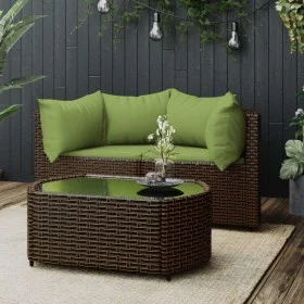 Garden furniture set 3 pieces and brown synthetic rattan cushions by vidaXL, Outdoor sofas - Ref: Foro24-319839, Price: 262,0...