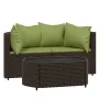 Garden furniture set 3 pieces and brown synthetic rattan cushions by vidaXL, Outdoor sofas - Ref: Foro24-319839, Price: 262,0...