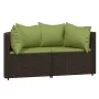 Garden furniture set 3 pieces and brown synthetic rattan cushions by vidaXL, Outdoor sofas - Ref: Foro24-319839, Price: 262,0...