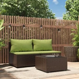 3-piece garden furniture set and brown synthetic rattan cushions by vidaXL, Outdoor sofas - Ref: Foro24-319835, Price: 200,33...
