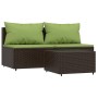 3-piece garden furniture set and brown synthetic rattan cushions by vidaXL, Outdoor sofas - Ref: Foro24-319835, Price: 204,30...