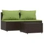 Set muebles de jardín 3 piezas y cojines ratán sintético marrón de vidaXL, Sofás de exterior - Ref: Foro24-319835, Precio: 20...