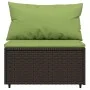 Set muebles de jardín 3 piezas y cojines ratán sintético marrón de vidaXL, Sofás de exterior - Ref: Foro24-319835, Precio: 20...
