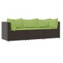 Garden furniture set 3 pieces and brown synthetic rattan cushions by vidaXL, Outdoor sofas - Ref: Foro24-319830, Price: 233,7...