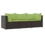 Set muebles de jardín 3 piezas y cojines ratán sintético marrón de vidaXL, Sofás de exterior - Ref: Foro24-319830, Precio: 22...