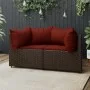 Garden corner sofas with cushions 2 units brown synthetic rattan by vidaXL, Outdoor sofas - Ref: Foro24-319822, Price: 154,61...