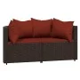 Garden corner sofas with cushions 2 units brown synthetic rattan by vidaXL, Outdoor sofas - Ref: Foro24-319822, Price: 154,61...