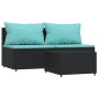 3-teiliges Gartenmöbel-Set und schwarze synthetische Rattankissen von vidaXL, Outdoor-Sofas - Ref: Foro24-319803, Preis: 203,...