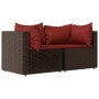 Garden furniture set 3 pieces and brown synthetic rattan cushions by vidaXL, Outdoor sofas - Ref: Foro24-319811, Price: 169,1...