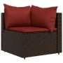 Garden furniture set 3 pieces and brown synthetic rattan cushions by vidaXL, Outdoor sofas - Ref: Foro24-319811, Price: 167,0...