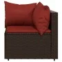 Garden furniture set 3 pieces and brown synthetic rattan cushions by vidaXL, Outdoor sofas - Ref: Foro24-319811, Price: 167,0...