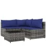 4-piece garden furniture set with gray synthetic rattan cushions by vidaXL, Outdoor sofas - Ref: Foro24-319845, Price: 298,63...