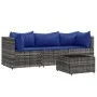 4-piece garden furniture set with gray synthetic rattan cushions by vidaXL, Outdoor sofas - Ref: Foro24-319847, Price: 225,48...