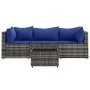 4-piece garden furniture set with gray synthetic rattan cushions by vidaXL, Outdoor sofas - Ref: Foro24-319847, Price: 225,48...