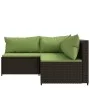 Set muebles de jardín 3 piezas y cojines ratán sintético marrón de vidaXL, Sofás de exterior - Ref: Foro24-319828, Precio: 24...