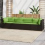 Set muebles de jardín 4 piezas y cojines ratán sintético marrón de vidaXL, Sofás de exterior - Ref: Foro24-319832, Precio: 31...