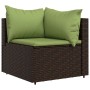 4-teiliges Gartenmöbel-Set und Kissen Kunstrattan braun von vidaXL, Outdoor-Sofas - Ref: Foro24-319832, Preis: 318,44 €, Raba...