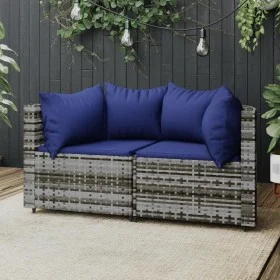 Garden corner sofas with cushions 2 pcs gray synthetic rattan by vidaXL, Outdoor sofas - Ref: Foro24-319854, Price: 114,05 €,...