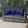 Garten-Ecksofas mit Kissen, 2 Stück, graues synthetisches Rattan von vidaXL, Outdoor-Sofas - Ref: Foro24-319854, Preis: 114,0...