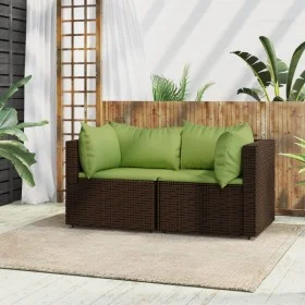 Corner garden sofas with 2 brown synthetic rattan cushions by vidaXL, Outdoor sofas - Ref: Foro24-319826, Price: 189,18 €, Di...