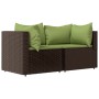 Garten-Ecksofas mit Kissen 2 Stück synthetisches Rattan braun von vidaXL, Outdoor-Sofas - Ref: Foro24-319826, Preis: 192,46 €...