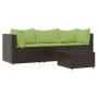 Set muebles de jardín 4 piezas y cojines ratán sintético marrón de vidaXL, Sofás de exterior - Ref: Foro24-319831, Precio: 28...