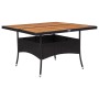 Set de comedor de jardín 9 pzas ratán PE y madera acacia negro