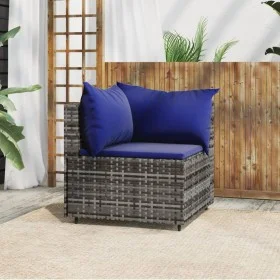 Garden corner sofa with gray synthetic rattan cushions by vidaXL, Outdoor sofas - Ref: Foro24-319841, Price: 68,38 €, Discoun...