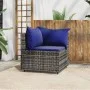 Sofá de esquina de jardín con cojines ratán sintético gris de vidaXL, Sofás de exterior - Ref: Foro24-319841, Precio: 68,38 €...