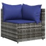 Sofá de esquina de jardín con cojines ratán sintético gris de vidaXL, Sofás de exterior - Ref: Foro24-319841, Precio: 58,00 €