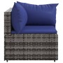 Garden corner sofa with gray synthetic rattan cushions by vidaXL, Outdoor sofas - Ref: Foro24-319841, Price: 69,44 €, Discoun...