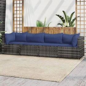4-piece garden furniture set and gray synthetic rattan cushions by vidaXL, Outdoor sofas - Ref: Foro24-319848, Price: 276,59 ...