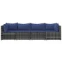 4-teiliges Gartenmöbel-Set und graue synthetische Rattankissen von vidaXL, Outdoor-Sofas - Ref: Foro24-319848, Preis: 276,59 ...