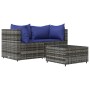 3-teiliges Gartenmöbel-Set und graue synthetische Rattankissen von vidaXL, Outdoor-Sofas - Ref: Foro24-319843, Preis: 193,91 ...