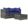 Set de muebles de jardín 3 pzas y cojines ratán sintético gris de vidaXL, Sofás de exterior - Ref: Foro24-319843, Precio: 191...