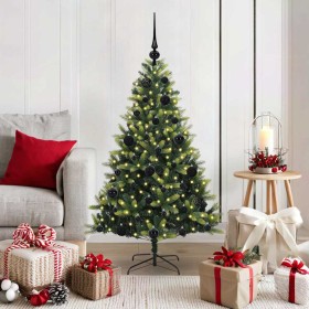 Árbol de Navidad Artificial Plegable 150 LEDs Verde 120 cm
