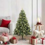 Árbol de Navidad Artificial Articulado 150 LEDs Verde 120 cm