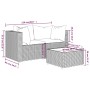 3-teiliges Gartenmöbel-Set und graue synthetische Rattankissen von vidaXL, Outdoor-Sofas - Ref: Foro24-319843, Preis: 193,91 ...