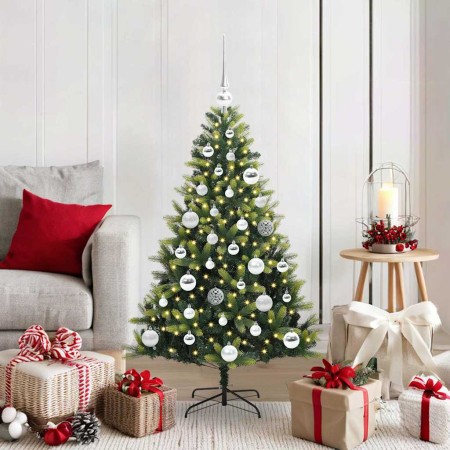Árbol de Navidad Artificial Articulado 150 LEDs Verde 120 cm