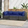 3-teiliges Gartenmöbel-Set und graue synthetische Rattankissen von vidaXL, Outdoor-Sofas - Ref: Foro24-319846, Preis: 178,09 ...