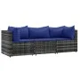 3-teiliges Gartenmöbel-Set und graue synthetische Rattankissen von vidaXL, Outdoor-Sofas - Ref: Foro24-319846, Preis: 178,09 ...